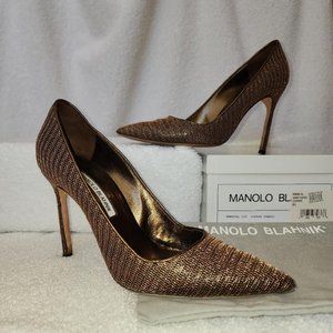 Manolo Blahnik BBMetal Copper Fabric